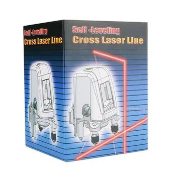 Laser-Niveau Professionel 360-Graders 635nm Slash-Funktionen Self leveling 2 Røde Linjer med 1 Point Cross / Laser-Niveau A8826D