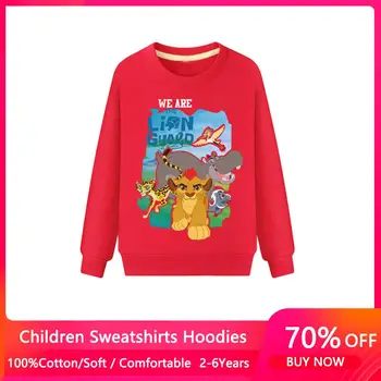2021 Nye Ankomst Foråret Efteråret Børn, Sweatshirts og Hættetrøjer The Lion King Lange Ærmer Sweater Kids T-shirt Tøj