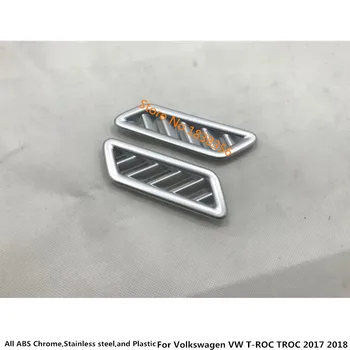 For Volkswagen VW T-ROC TROC 2017 2018 2019 2020 Bil Foran Aircondition Stikkontakten, Vent Styling Pynt Dække Rammen Lampe Trim 9542