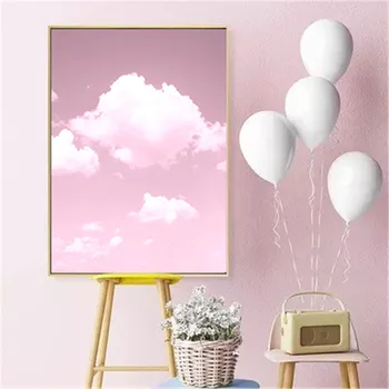 Giraf Blad Citat Home Decor Væg Kunst, Nordisk Lærred Maleri Pink Style Print Ballon Dyr Plakat Stue, Soveværelse Billede