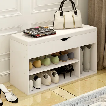 Afføring type skoskab sofa afføring stue blød taske opbevaring kabinet skohylde i døren, iført sko afføring