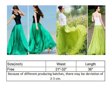 15 Farve Kvinder Chiffon Solid Nederdel Lang Fancy Stranden Boho Casual Maxi Nederdel Fashion Style Maxi Kleid Hot Salg