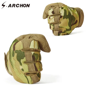 S. ARCHON Militær Camouflage Taktisk Kamp, Handsker Mænd Hær Multicam-Motorcykel Fuld Finger Handske Skydning Kæmper Luffe