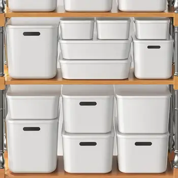Opbevaringskasser arrangør husstand plast box desktop Kontor, skrivebord opbevaring med låg Tøj snacks soveværelse stue