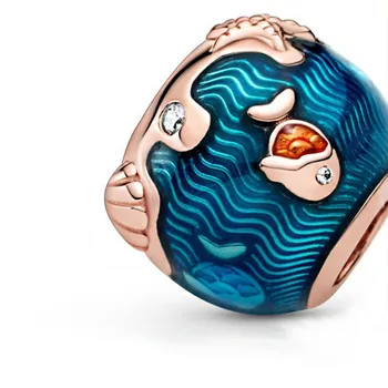 2020 Sommer Nyt 92 5 Glimtende Bølger Fisk Charms Perler passer Oprindelige 3mm Armbånd Kvinder DIY Smykker