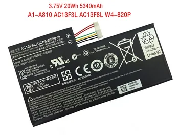 3.75 V 20Wh 5340mAh Nye AC13F3L AC13F8L Tablet Batteri til Acer Iconia Tab A1-A810 A1-A811 W4-820P W4-820 1ICP5/60/80-2 9671