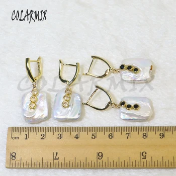 5 Par gratis fra rektangel perle øreringe dingle øreringe til kvinder, mode smykker, øreringe og tilbehør, blande farver perler 9462 9678
