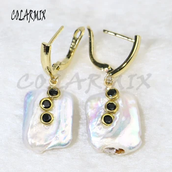 5 Par gratis fra rektangel perle øreringe dingle øreringe til kvinder, mode smykker, øreringe og tilbehør, blande farver perler 9462