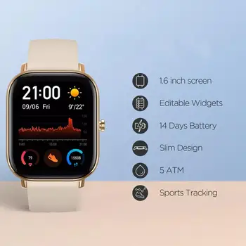 Mænd Kvinder Amazfit Smart Watch Global Version Vandtæt Svømning Smartwatch 14 Dage Batteri-Musik Kontrol til Android