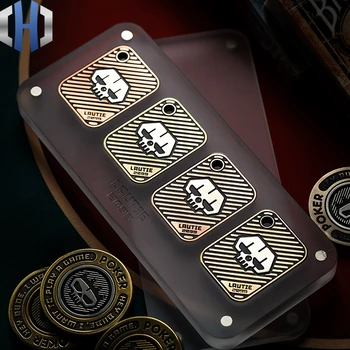 LAUTIE Heldig Poker Mønt Texas Holdem Poker Card Crimper Metal Mini Brugerdefinerede Kreativ Spiller Kort