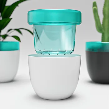 Anlægget Flower Pot Automatisk Vand-Absorberende Plast Urtepotteskjuler Dovne Automatisk Vanding Resin Plast Kødfulde Kreative Urtepotter