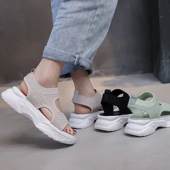 COOTELILI Kvinder Sommer Fashion Sandaler Fladsko Sko 2020 Nye Mode Sandaler, Non-slip Black Grundlæggende Sandaler Slip På Casual