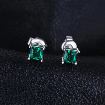 JewelryPalace Skabt Nano Emerald Stud Øreringe Af 925 Sterling Sølv Øreringe Til Kvinder Gemstones Koreanske Earings Mode Smykker 9774