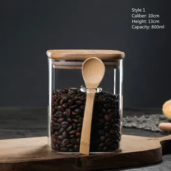 Hot Sælger 3 Kreative Ideer 800-1200Ml med Ske Forseglet Krukke lagertank Krydderi kaffebønner Tank Leverer Sukker Flaske