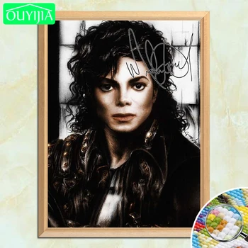MJ Autograf Michael Jackson Portræt 5D DIY Diamant Maleri Fuld Pladsen Diamant Broderi Håndarbejde Rhinestone Mosaik Maleri