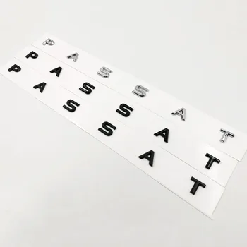 3D-Font Breve Emblem til PASSAT Bil Styling Genmontering Midten Kuffert Logo Badge Klistermærke til VW Krom Mat Sort Blank Sort