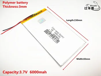 Liter energi batteri God Qulity 3,7 V,6000mAH 3083150 Polymer lithium-ion / Li-ion-batteri i tablet pc-BANK,GPS,mp3,mp4