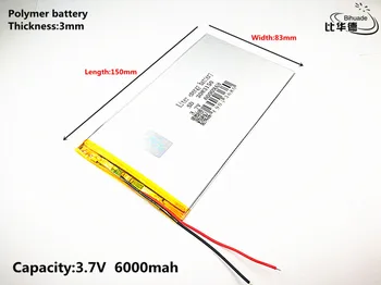 Liter energi batteri God Qulity 3,7 V,6000mAH 3083150 Polymer lithium-ion / Li-ion-batteri i tablet pc-BANK,GPS,mp3,mp4