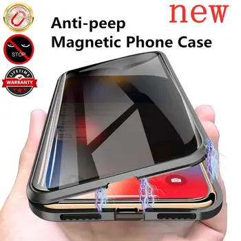 Beyour Til iPhone 11 11Pro Magnetisk Metal Privatliv Hærdet Glas Phone Case for iPhone 11Pro Antal Dobbeltsidet mobiltelefon tilfælde