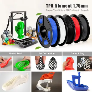 TPU Fleksibel 3D-Printer Filament Hurtig Levering 0,5 KG 1.75 mm Blød giftfri plast glødetråd til Sko Toy Telefonen Tilfælde Udskrivning 9877