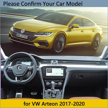 Dashboard Dækker Beskyttende pude til Volkswagen VW Arteon 2017 2018 2019 2020 Tilbehør Dash Board Parasol Anti-UV-Mat Tæppe