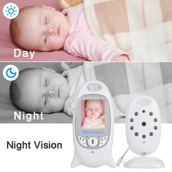 Trådløs Video babyalarm 2,0 tommer Farve Sikkerhed Kamera, 2-Vejs Tale NightVision IR LED Temperatur Overvågning med 8 Vuggevise