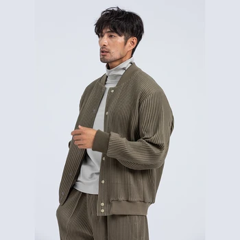 IEFB streewear Japansk mode nye pleasetd frakker tyk efterår og vinter løs Baseball Jakke til manden enkelt breasted klud 4330