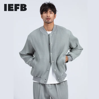 IEFB streewear Japansk mode nye pleasetd frakker tyk efterår og vinter løs Baseball Jakke til manden enkelt breasted klud 4330