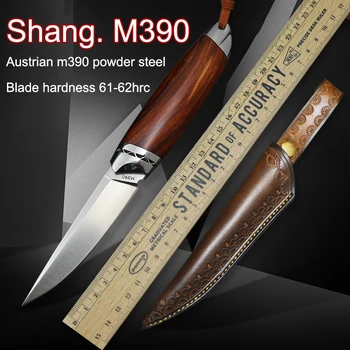 M390 Pulver Stål kniv med fast blad Jagt Lomme Knive Høj Hårdhed Udendørs Lige kniv Jagt overlevelse kniv