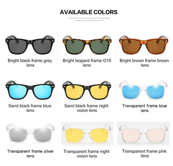 Spejl Polariserede Solbriller Kvinder Mænd UV400 Night Vision Goggles Brand Design Gennemsigtig Sol Briller med LOGO LongKeeper