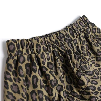 Camouflage Leopard Print-Jeans Nederdel, Plus Size Kvinder Denim Patchwork Mesh Uregelmæssige Nederdele Rippet Tåre Kant Midi-Nederdele 2020