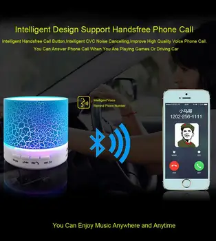 Mini Wireless Bluetooth Højttaler Bærbare LED musikafspiller Til PC Phone Støtte TF Kort, USB-Musik i Stereo Sound Subwoofer Box