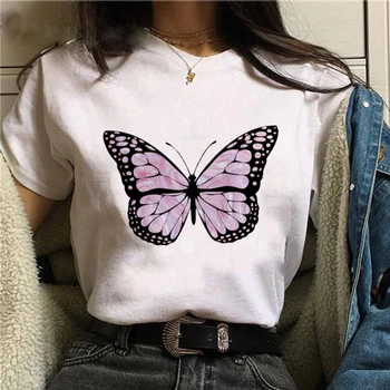 Kvinder ' s T-Shirt Sommer Sjov sommerfugl Print T-Shirt Harajuku Oversize t-shirts Agust D Kvindelige T-shirts Grafiske Tees Kvinder Toppe