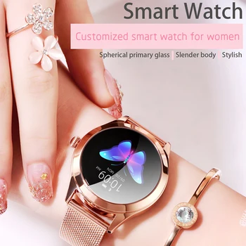 Smart Ur til Kvinder puls Skridttæller Fitness Armbånd Bluetooth Smartwatch Vandtæt Fitness Tracker Se til Android, IOS