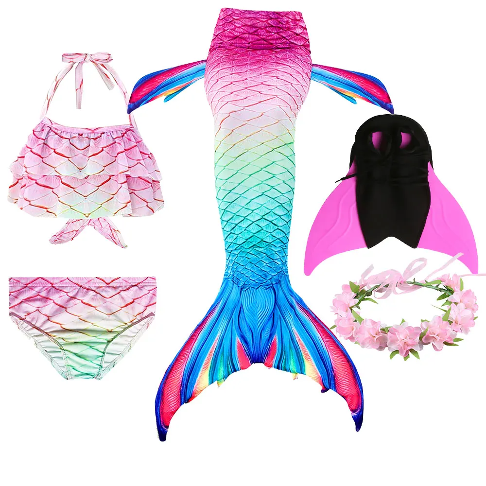 Hale Med Monofin Flipper Kostume Strand, Bikini, Kjole Til Piger Cosplay Kostume Prinsesse Nye 3-11y / Engros ~ Smorrebrodgrill.dk